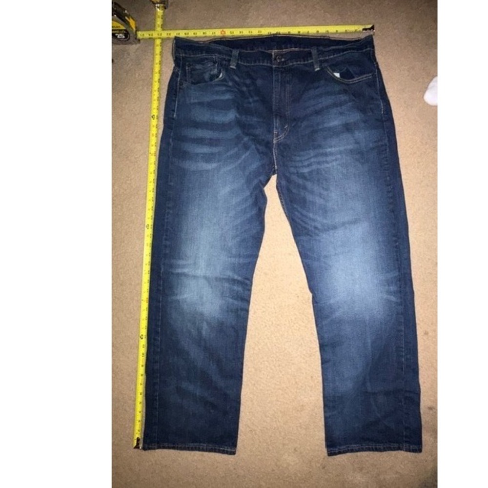 Levis 569 Loose Straight Jeans Mens 40x34 Blue Dark Wash Denim 569-0127 T02-28